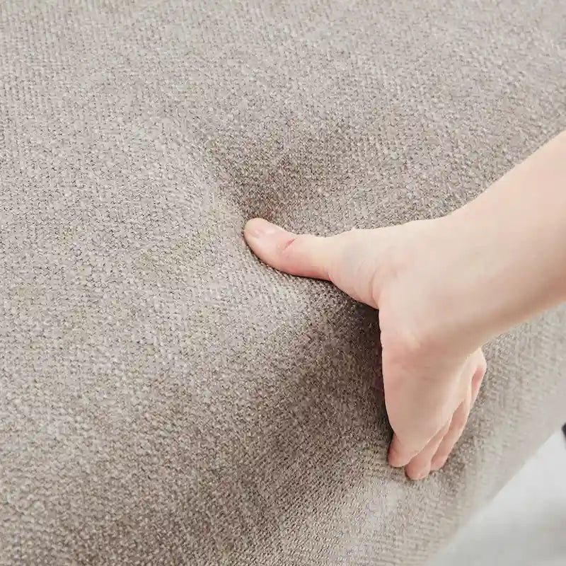 Fauteuil et repose-pieds en tissu bouclé de style Mid-Century Modern pour salon, chambre à coucher