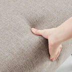 Fauteuil et repose-pieds en tissu bouclé de style Mid-Century Modern pour salon, chambre à coucher