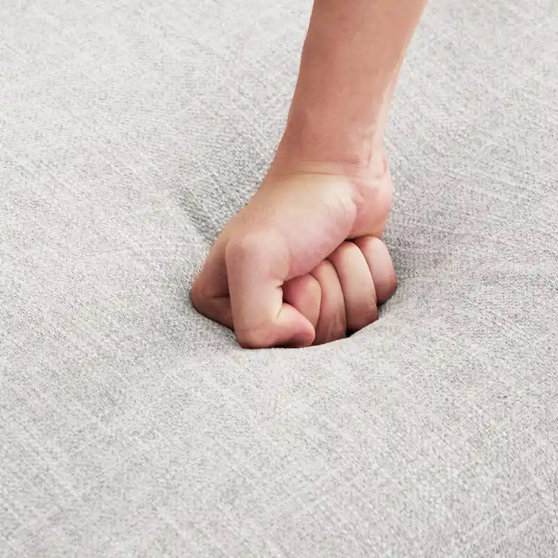 Fauteuil et repose-pieds en tissu bouclé de style Mid-Century Modern pour salon, chambre à coucher
