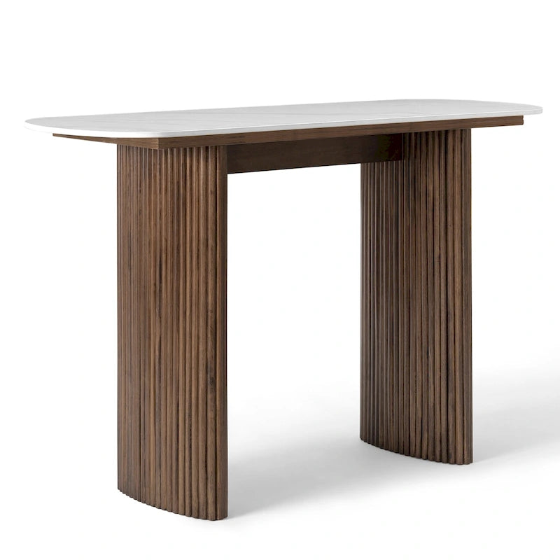 Console en marbre avec base cannelée