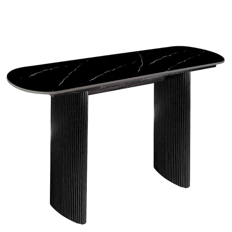 Console en marbre avec base cannelée