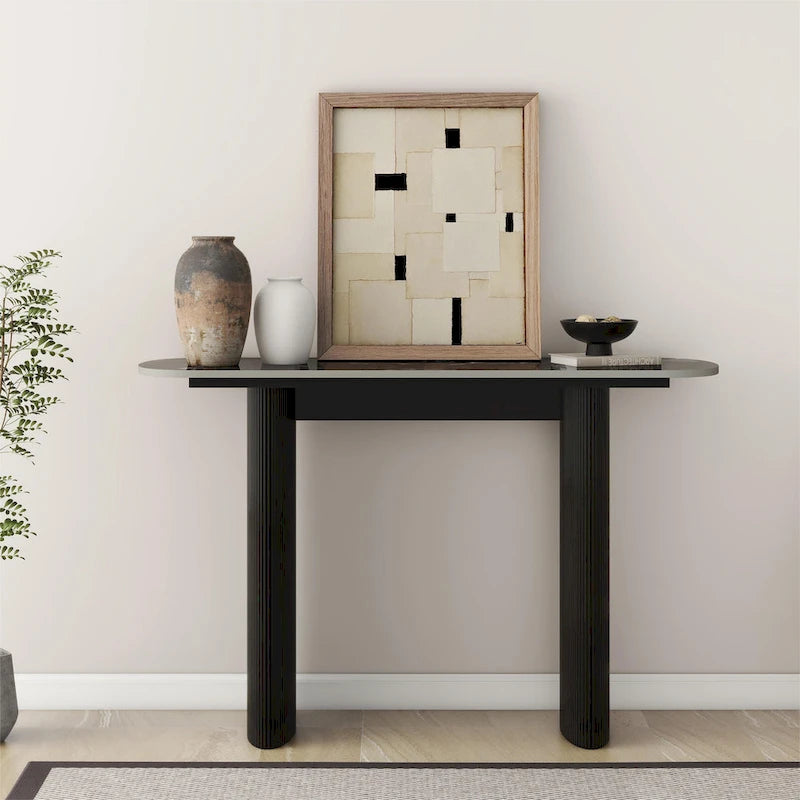 Console en marbre avec base cannelée