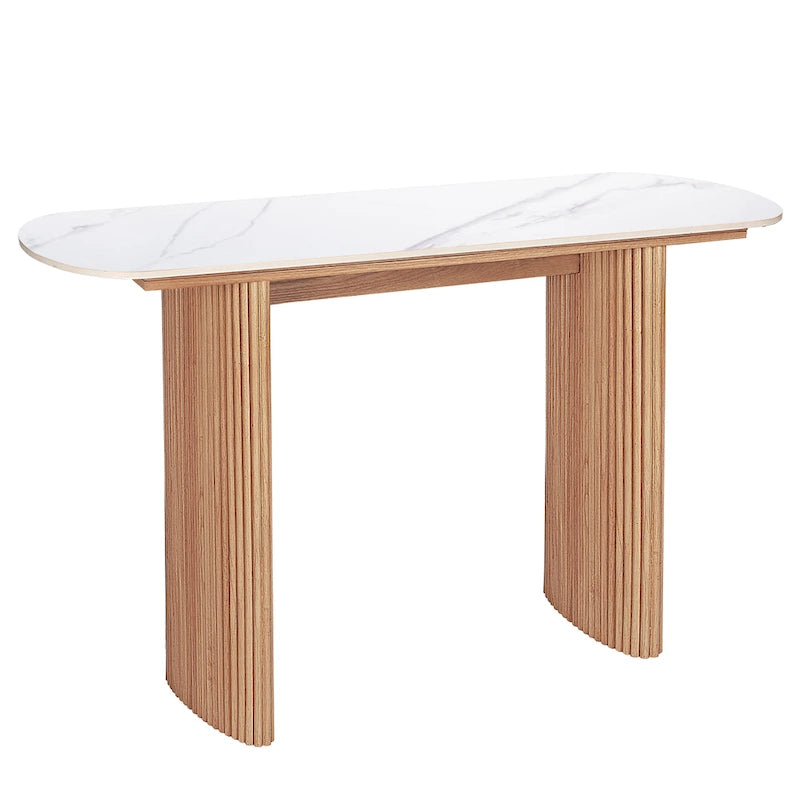 Console en marbre avec base cannelée
