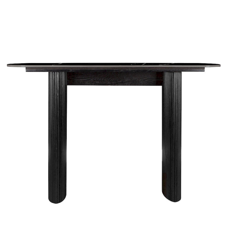 Console en marbre avec base cannelée