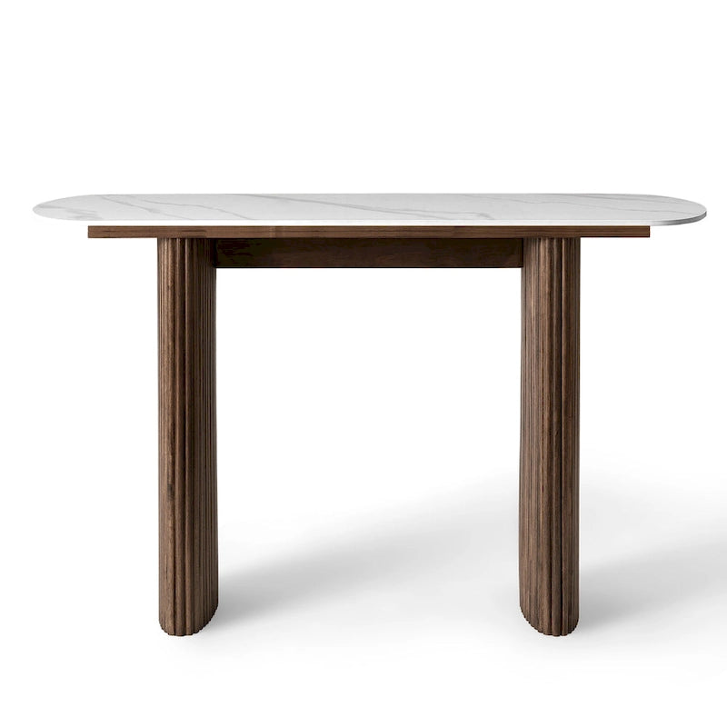 Console en marbre avec base cannelée