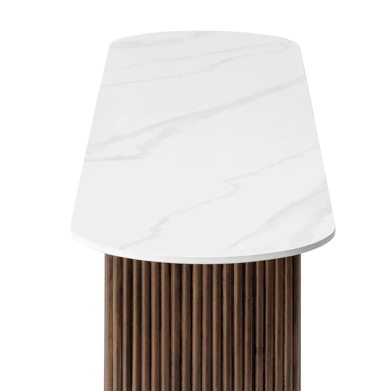 Console en marbre avec base cannelée