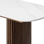 Console en marbre avec base cannelée