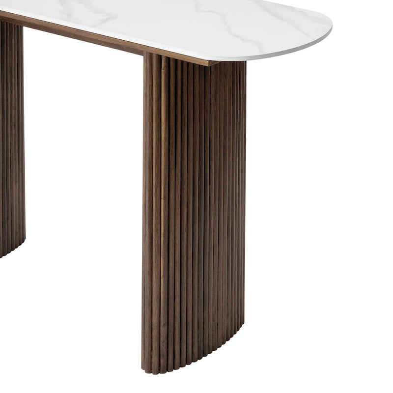 Console en marbre avec base cannelée