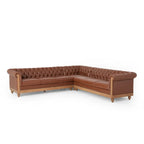 Canapé d'angle Chesterfield capitonné 7 places