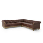 Canapé d'angle Chesterfield capitonné 7 places