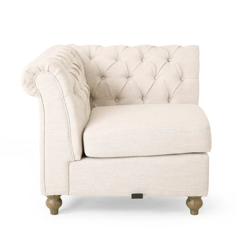 Canapé d'angle Chesterfield capitonné 7 places