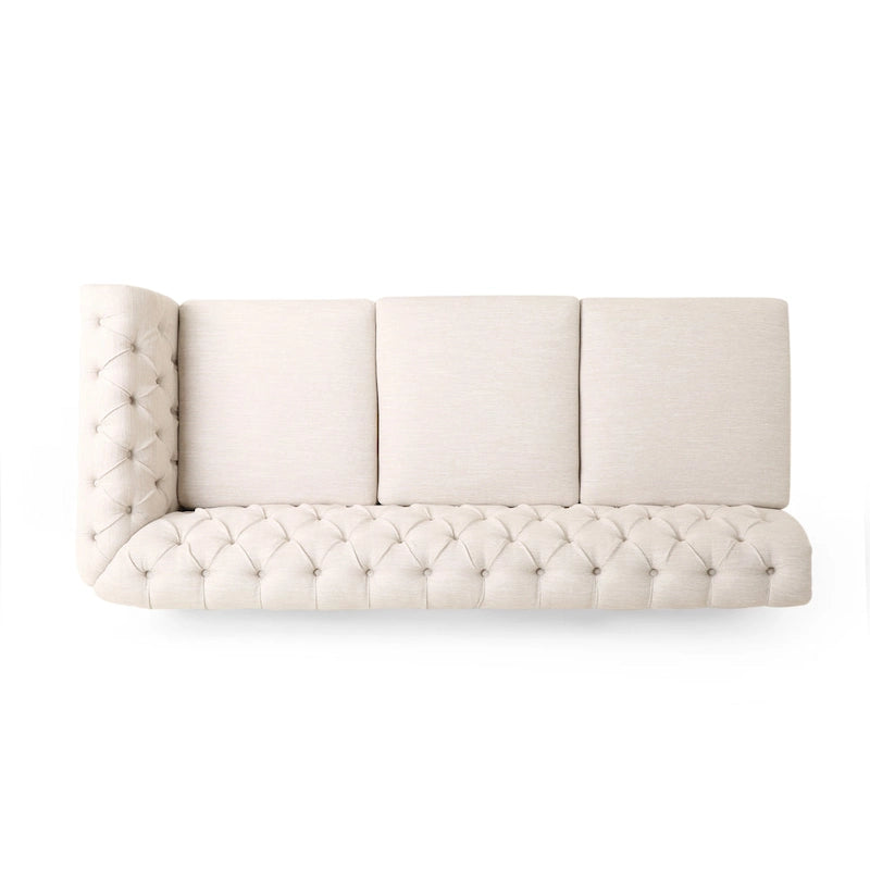 Canapé d'angle Chesterfield capitonné 7 places
