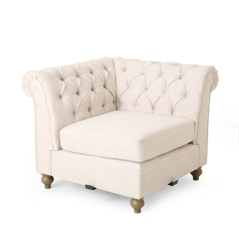 Canapé d'angle Chesterfield capitonné 7 places