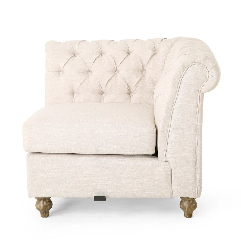 Canapé d'angle Chesterfield capitonné 7 places