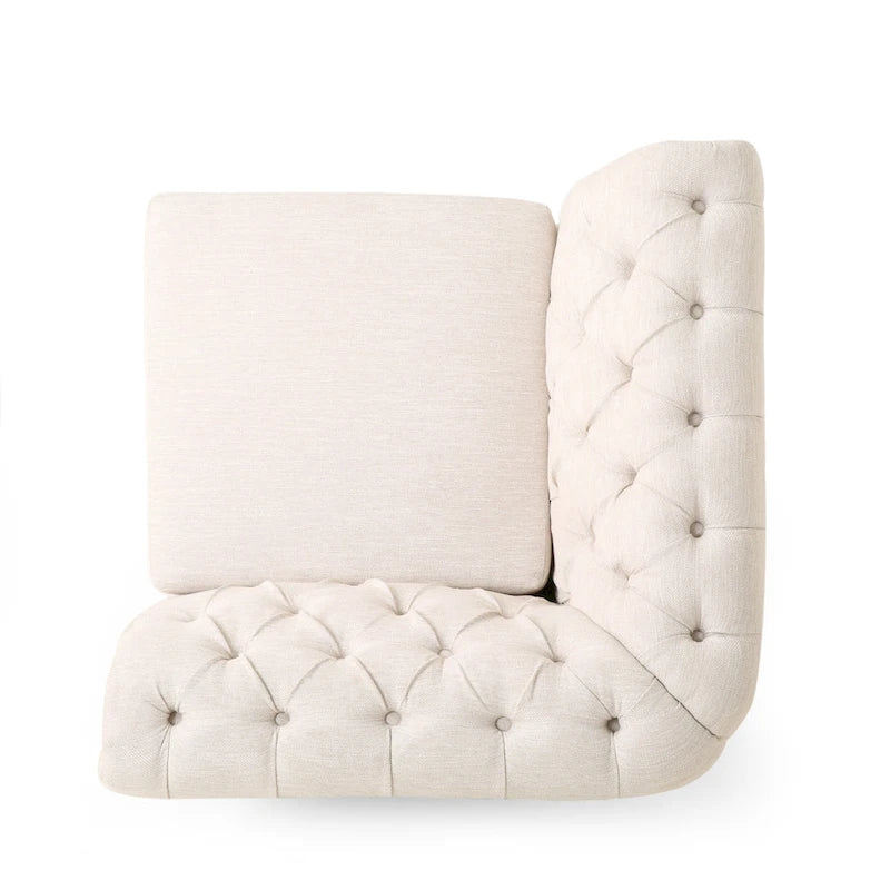 Canapé d'angle Chesterfield capitonné 7 places