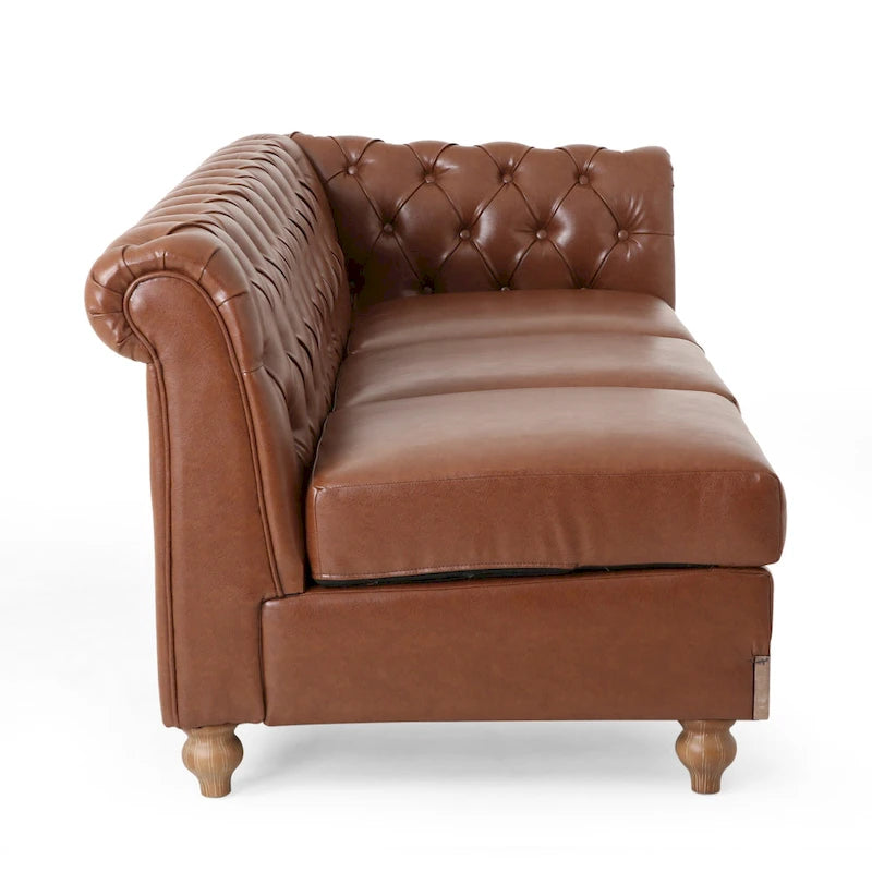 Canapé d'angle Chesterfield capitonné 7 places