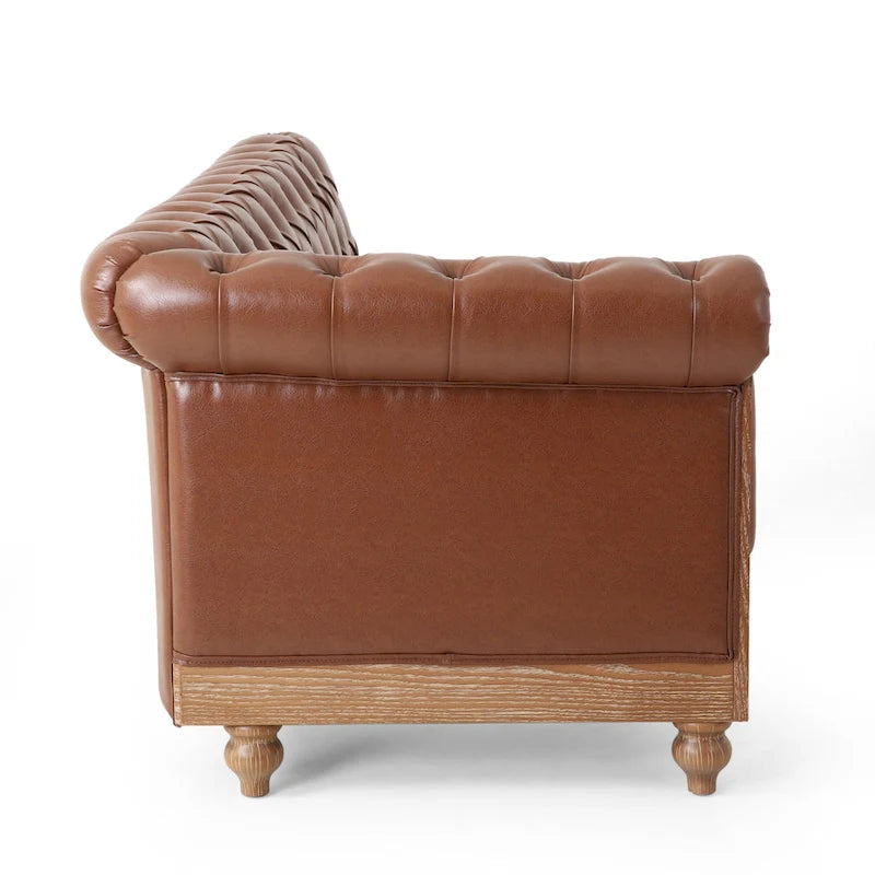 Canapé d'angle Chesterfield capitonné 7 places