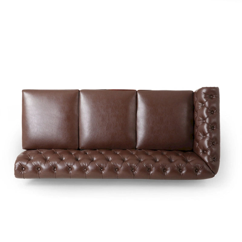 Canapé d'angle Chesterfield capitonné 7 places