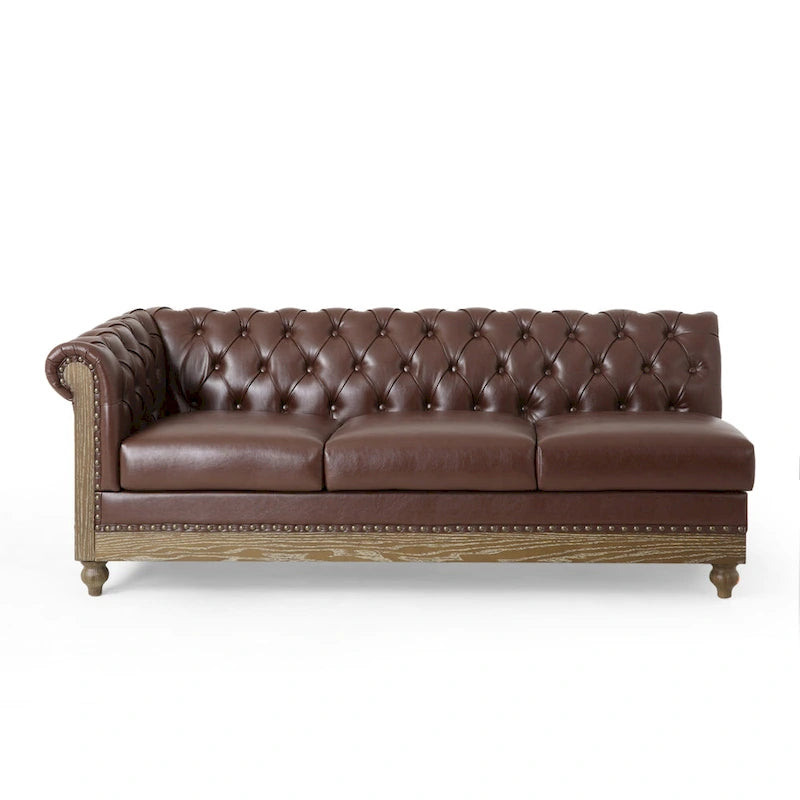 Canapé d'angle Chesterfield capitonné 7 places