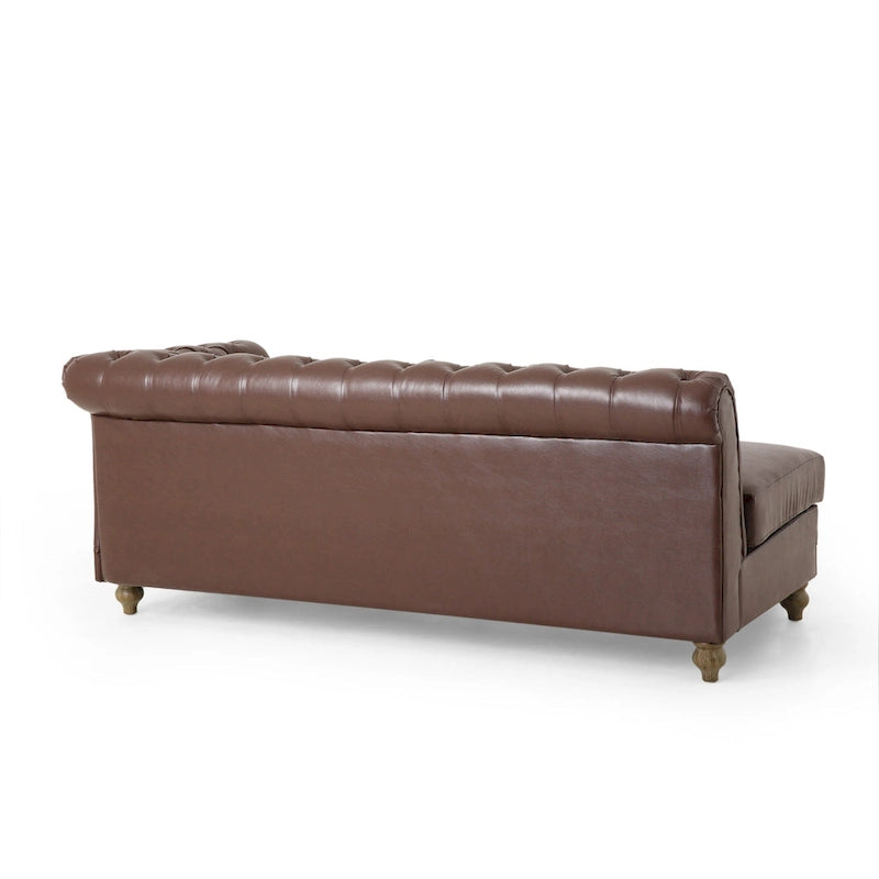 Canapé d'angle Chesterfield capitonné 7 places