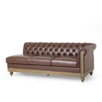 Canapé d'angle Chesterfield capitonné 7 places