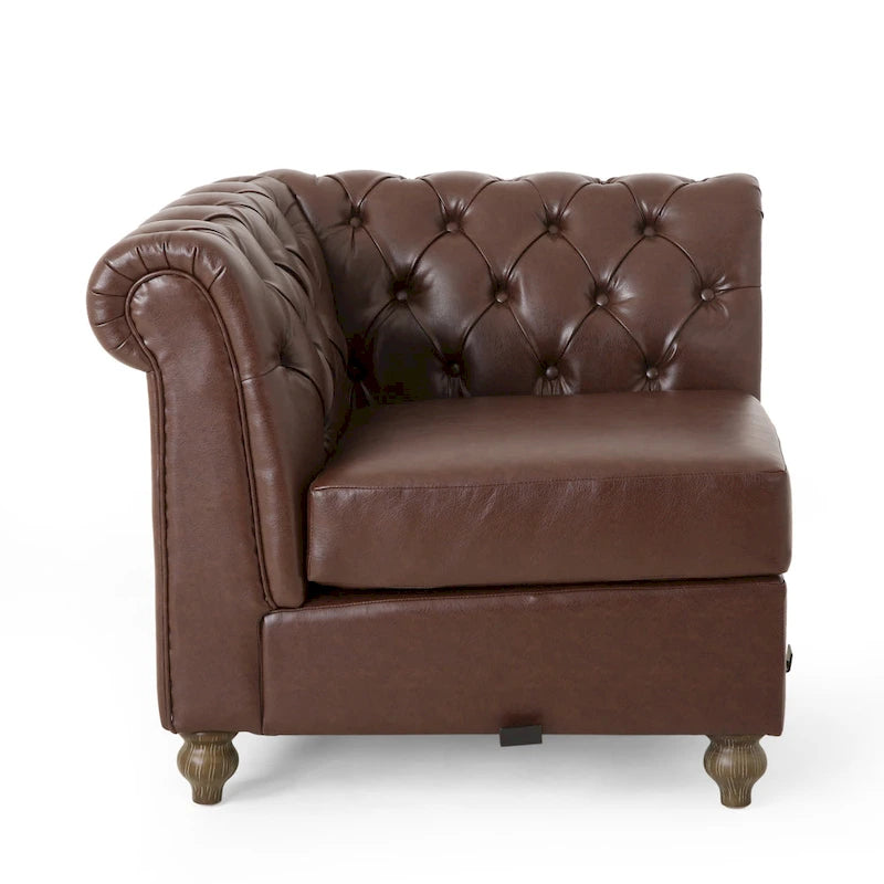 Canapé d'angle Chesterfield capitonné 7 places