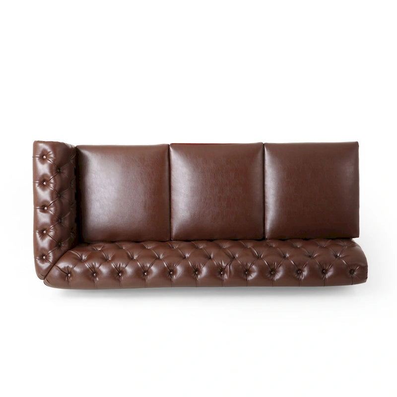 Canapé d'angle Chesterfield capitonné 7 places