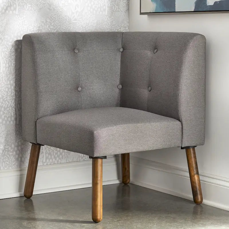 Fauteuil d'angle d'appoint en tissu et bois