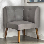Fauteuil d'angle d'appoint en tissu et bois