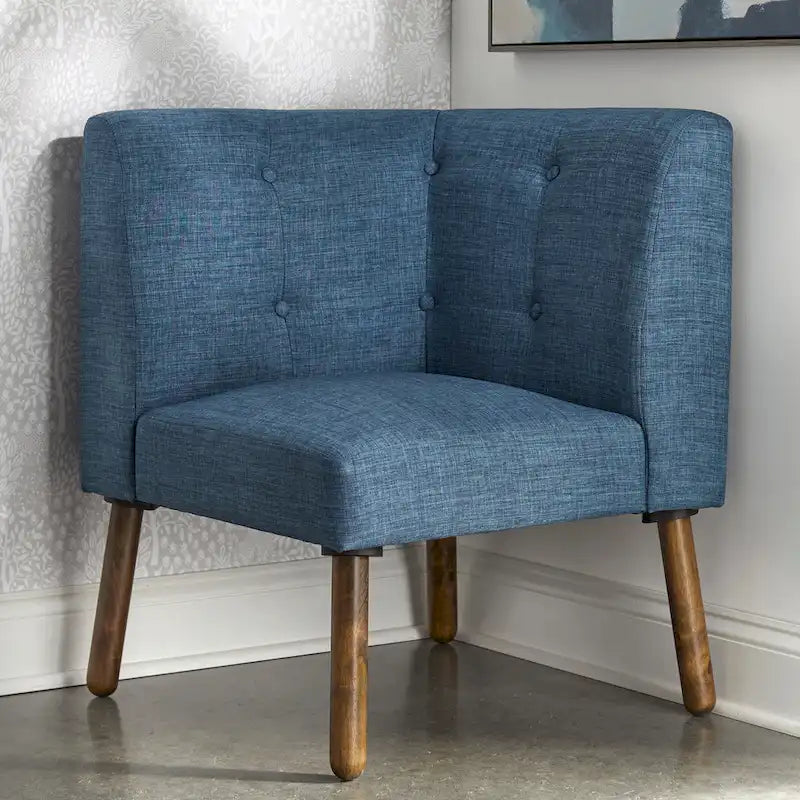 Fauteuil d'angle d'appoint en tissu et bois