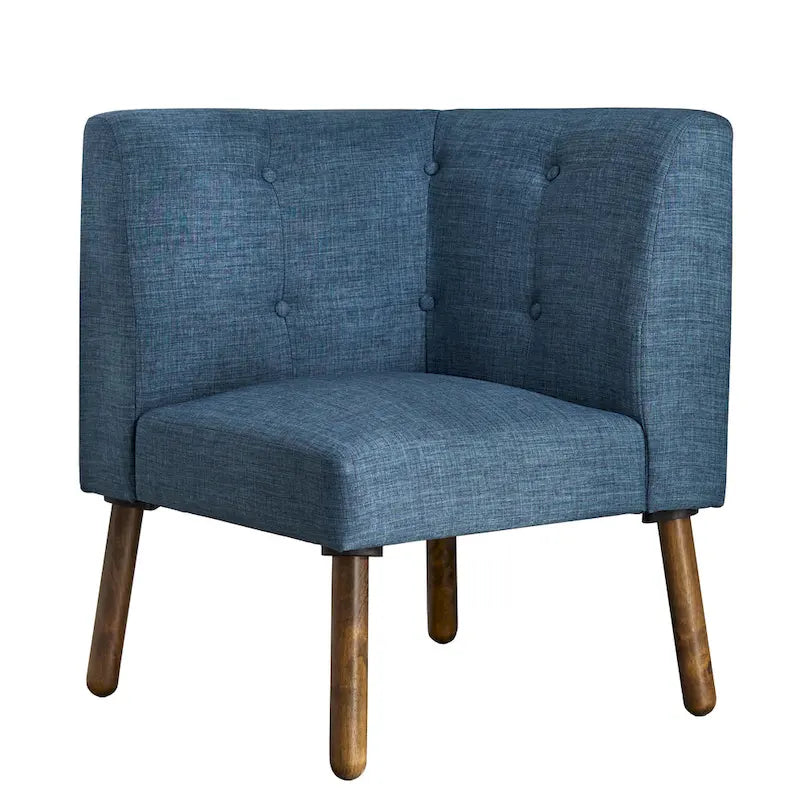 Fauteuil d'angle d'appoint en tissu et bois