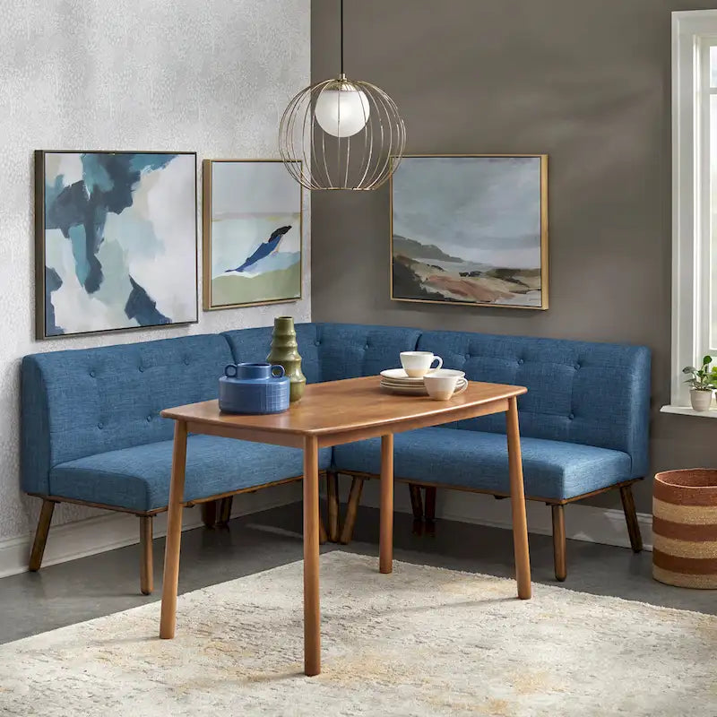 Fauteuil d'angle d'appoint en tissu et bois