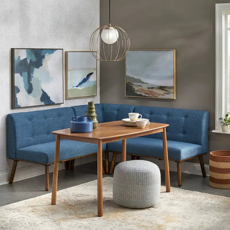 Fauteuil d'angle d'appoint en tissu et bois