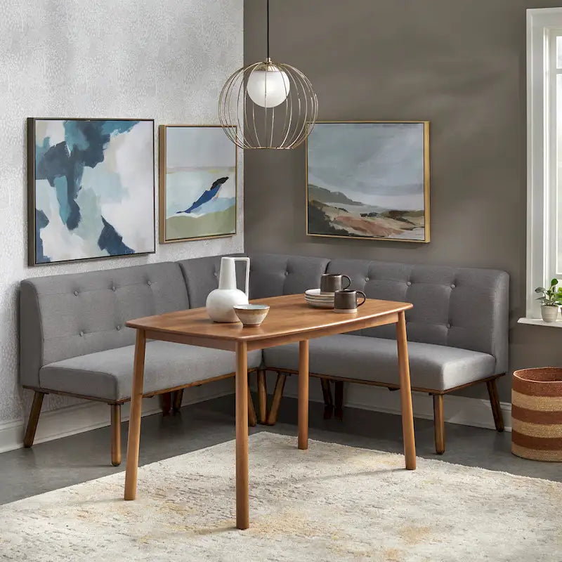 Fauteuil d'angle d'appoint en tissu et bois
