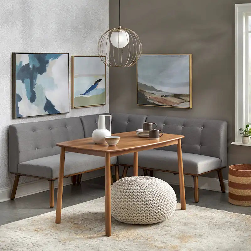 Fauteuil d'angle d'appoint en tissu et bois