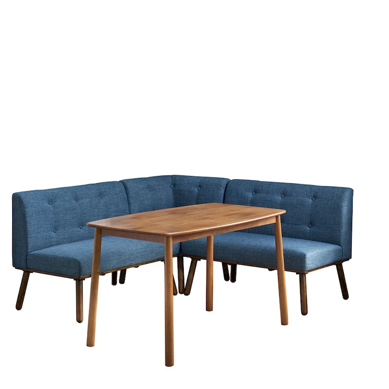 Fauteuil d'angle d'appoint en tissu et bois