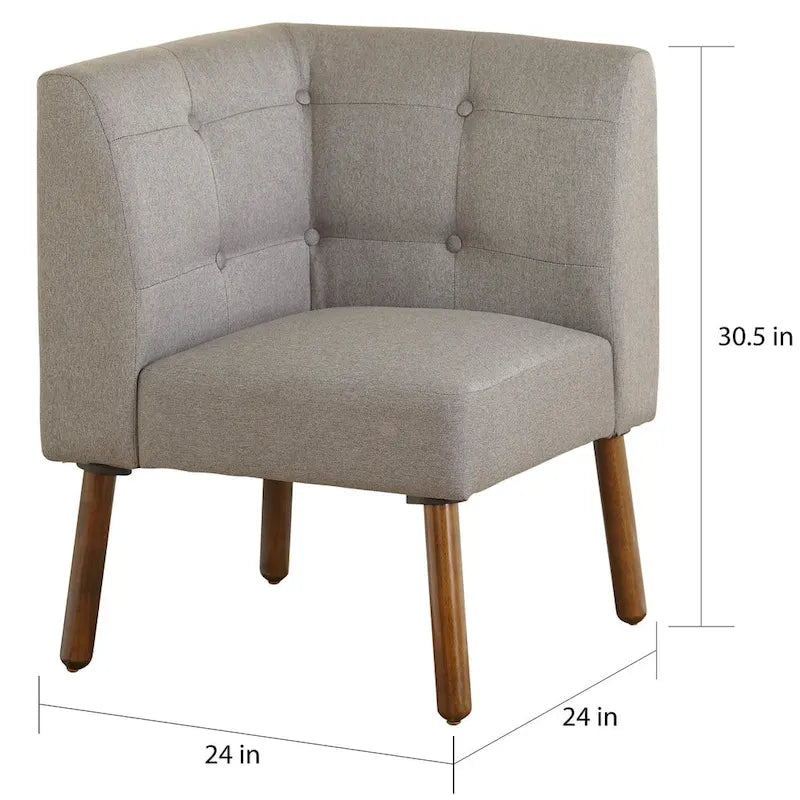 Fauteuil d'angle d'appoint en tissu et bois