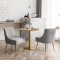 Chaise de salle à manger ou de coiffeuse en velours plissé bouclé glamour moderne avec poignée arrière