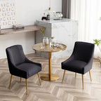 Chaise de salle à manger ou de coiffeuse en velours plissé bouclé glamour moderne avec poignée arrière