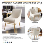 Chaise de salle à manger ou de coiffeuse en velours plissé bouclé glamour moderne avec poignée arrière