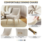 Chaise de salle à manger ou de coiffeuse en velours plissé bouclé glamour moderne avec poignée arrière