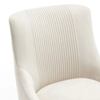 Chaise de salle à manger ou de coiffeuse en velours plissé bouclé glamour moderne avec poignée arrière