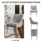 Chaise de salle à manger ou de coiffeuse en velours plissé bouclé glamour moderne avec poignée arrière