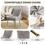 Chaise de salle à manger ou de coiffeuse en velours plissé bouclé glamour moderne avec poignée arrière
