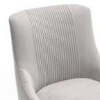 Chaise de salle à manger ou de coiffeuse en velours plissé bouclé glamour moderne avec poignée arrière