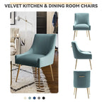 Chaise de salle à manger ou de coiffeuse en velours plissé bouclé glamour moderne avec poignée arrière