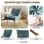Chaise de salle à manger ou de coiffeuse en velours plissé bouclé glamour moderne avec poignée arrière