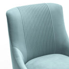 Chaise de salle à manger ou de coiffeuse en velours plissé bouclé glamour moderne avec poignée arrière