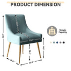 Chaise de salle à manger ou de coiffeuse en velours plissé bouclé glamour moderne avec poignée arrière