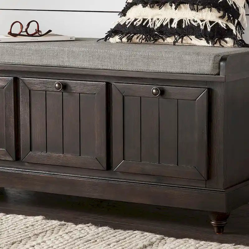 Banc de rangement Granger avec coussin en lin par iNSPIRE Q Classic